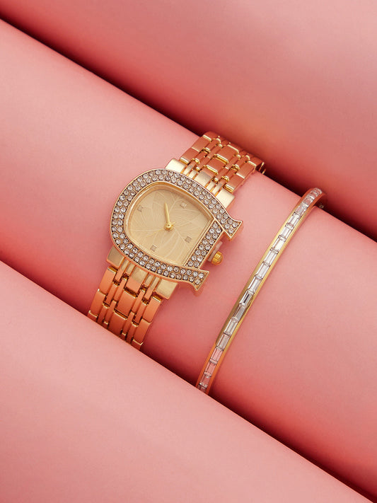 The Buckle Asymmetric Watch With Bracelet Combo