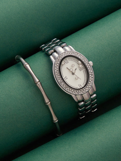 The Victoria Oval Watch With Bracelet Combo