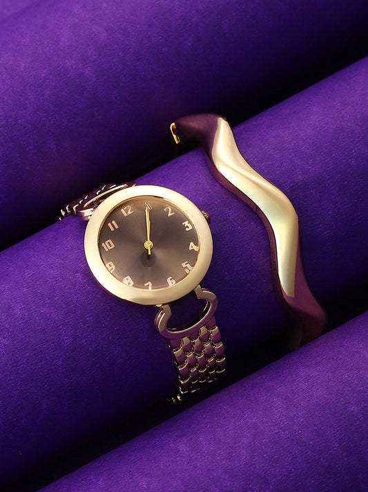 The Byzantine Round Watch With Bracelet Combo