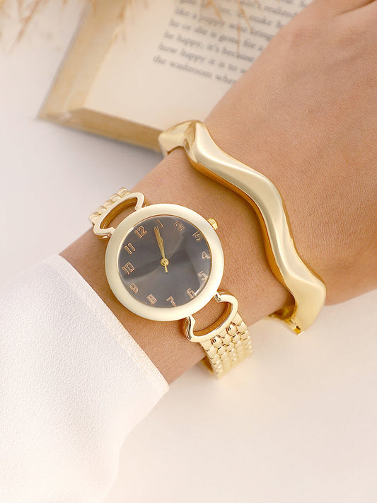 The Byzantine Round Watch With Bracelet Combo