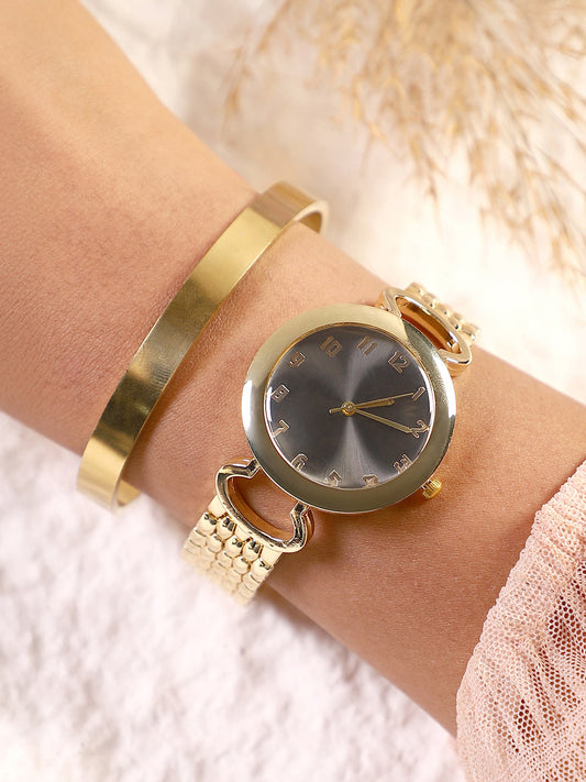 The Byzantine Round Watch With Bracelet Combo