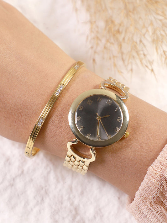 The Byzantine Round Watch With Bracelet Combo