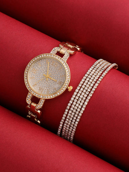 The Orne Roman Link Round Watch With Bracelet Combo