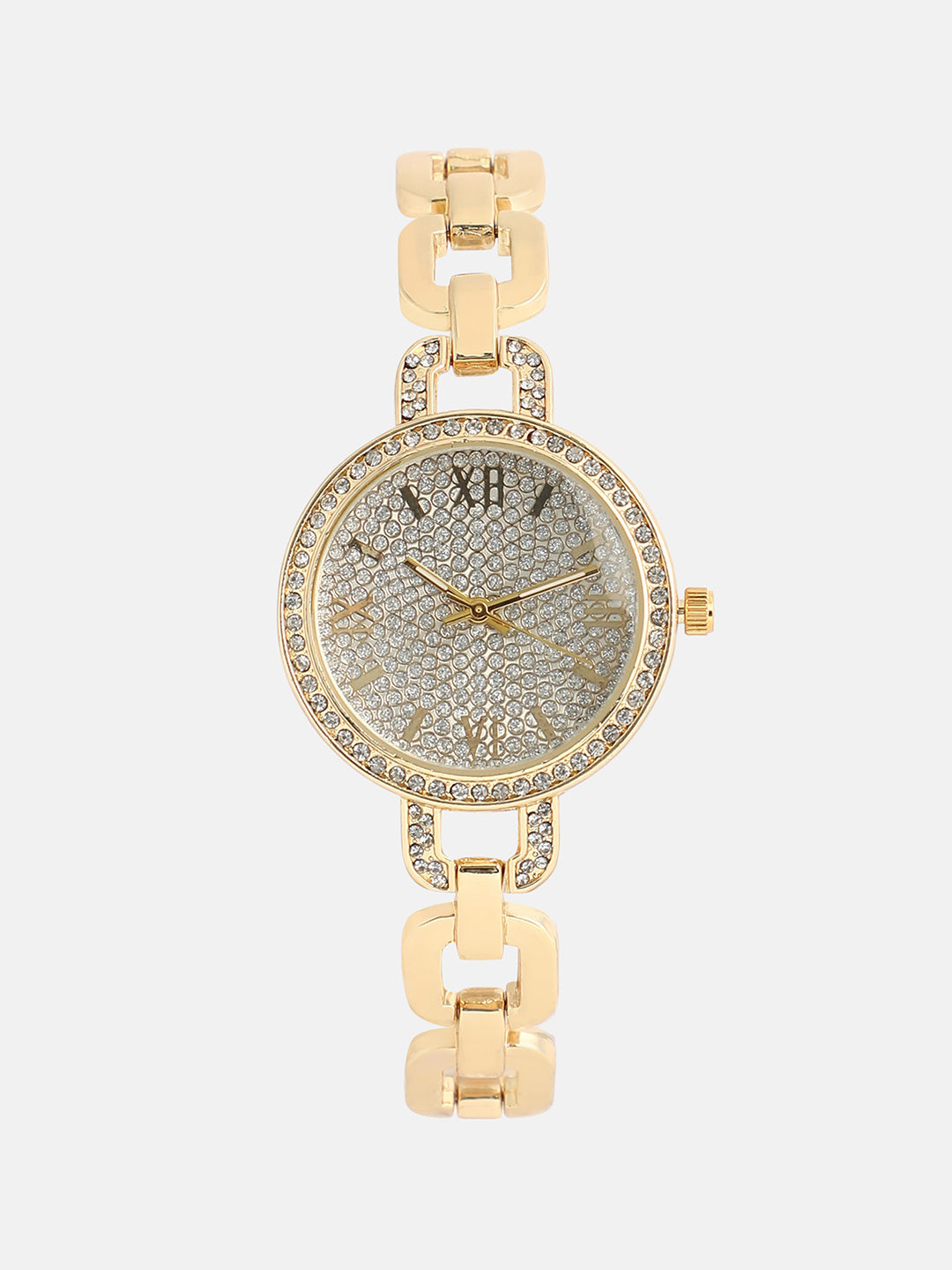 The Orne Roman Link Round Watch With Bracelet Combo