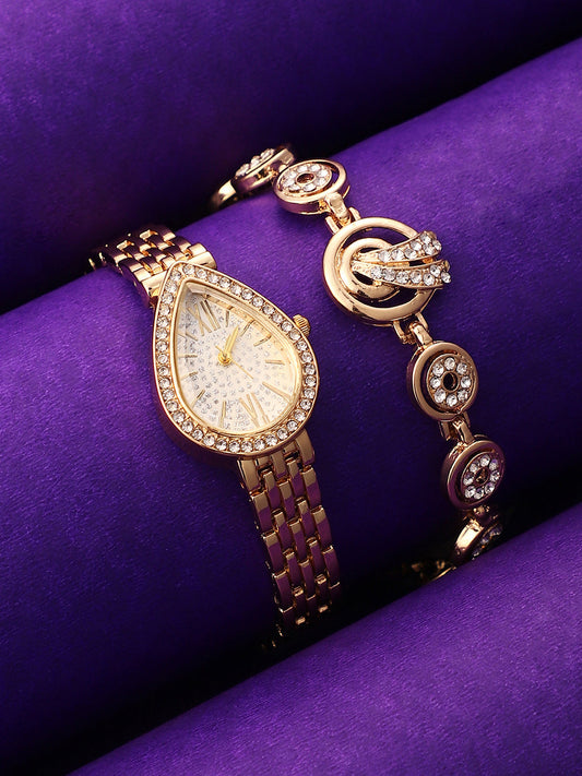 The Teardrop Asymmetric Watch With Bracelet Combo