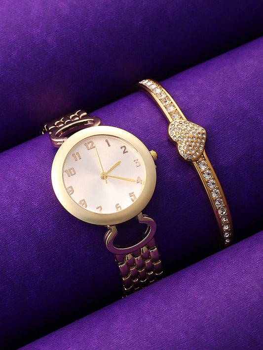 The Byzantine Round Watch With Bracelet Combo