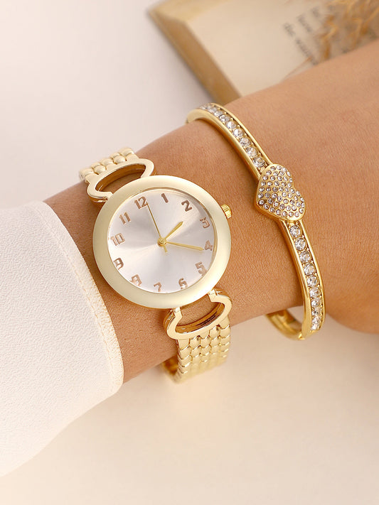 The Byzantine Round Watch With Bracelet Combo