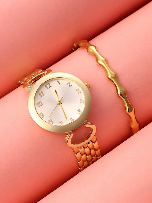 The Byzantine Round Watch With Bracelet Combo