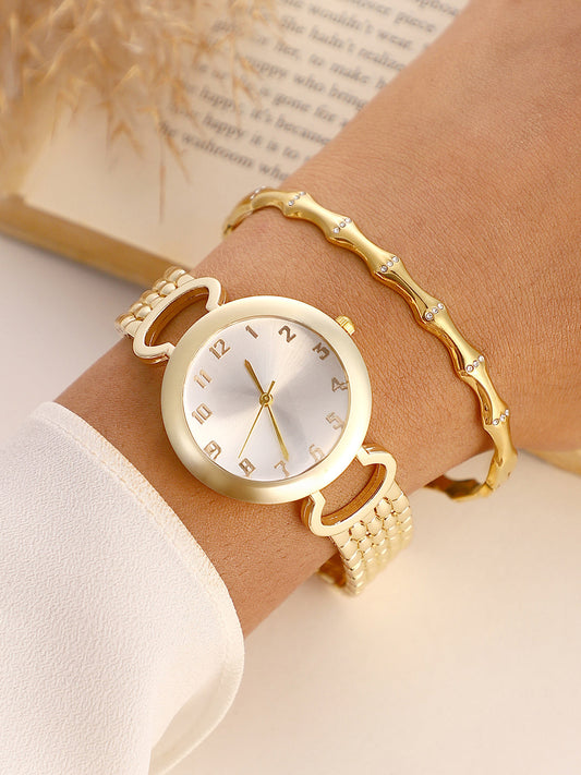 The Byzantine Round Watch With Bracelet Combo