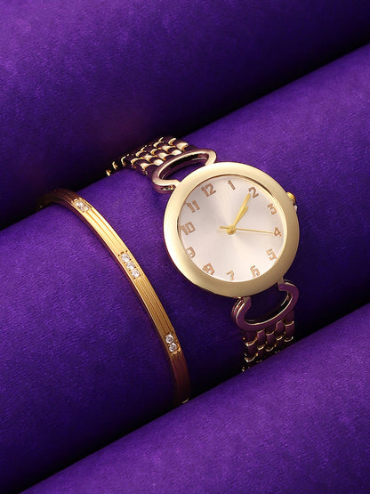 The Byzantine Round Watch With Bracelet Combo