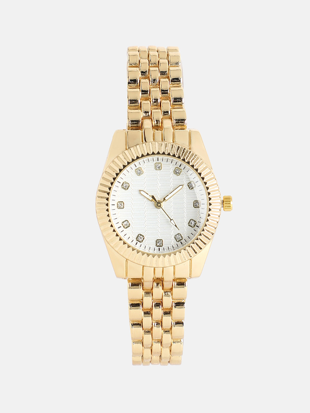 The-Ribbed-H-Link-Round-Watch-With-Bracelet-Combo