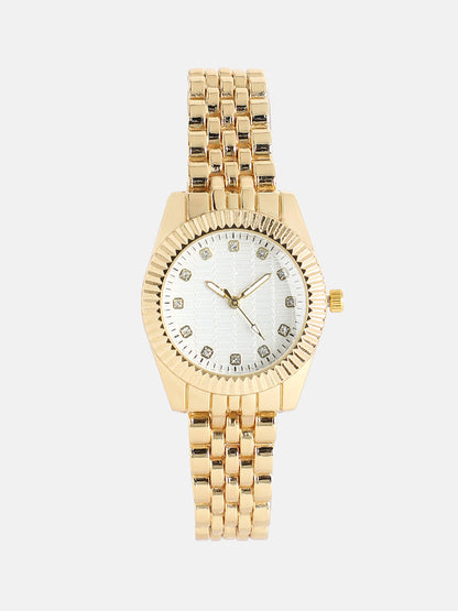 The-Ribbed-H-Link-Round-Watch-With-Bracelet-Combo