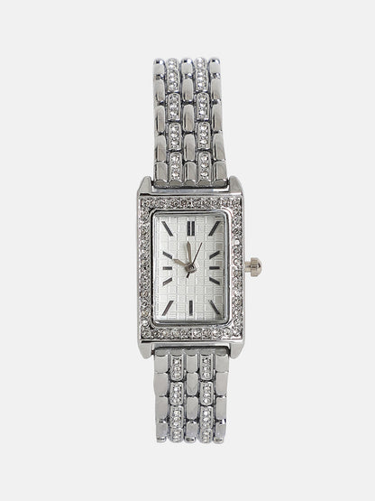 The Rectangular Watch With Bracelet Combo