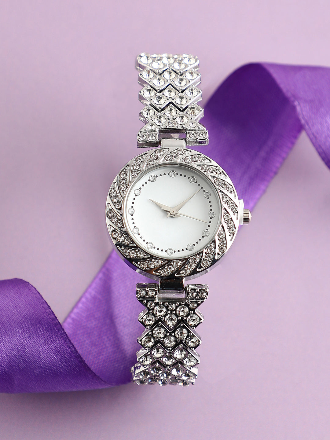 Embellished Chain Round Watch