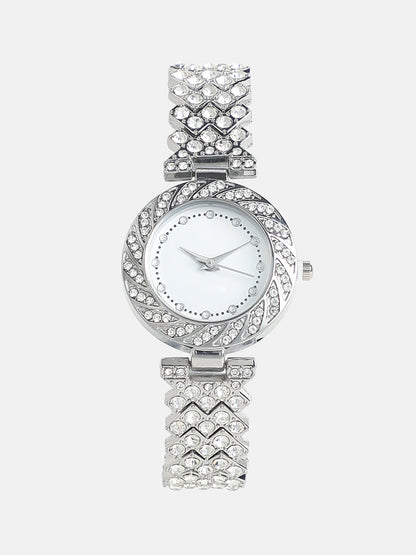 Embellished Chain Round Watch