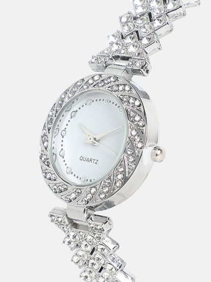 Embellished Chain Round Watch