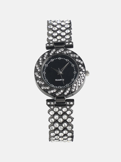 Embellished Chain Round Watch