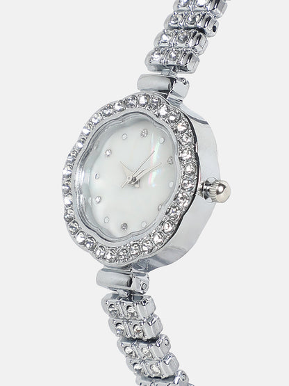 Embellished Swirl Round Watch