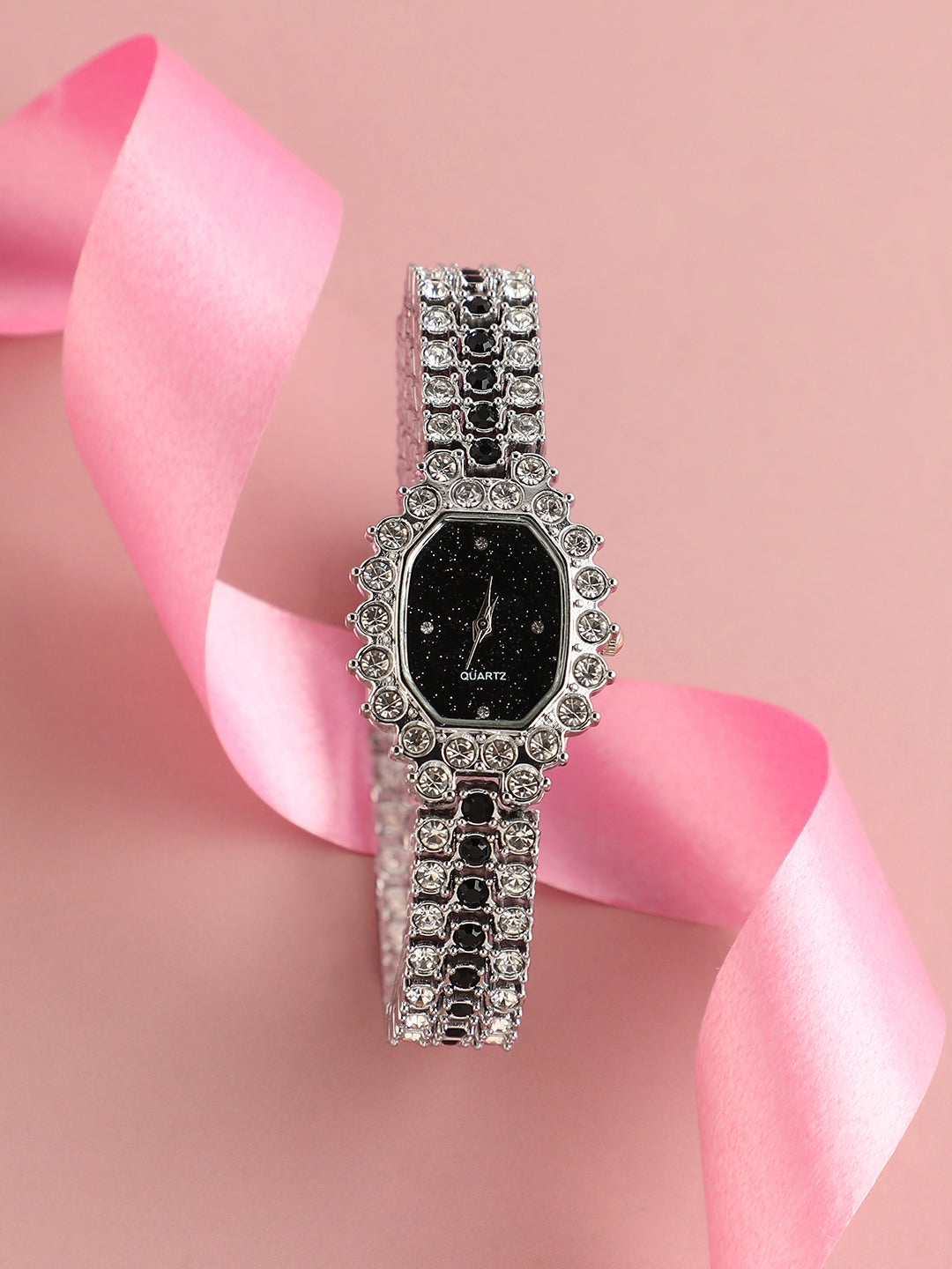 Embellished Block Oval Watch