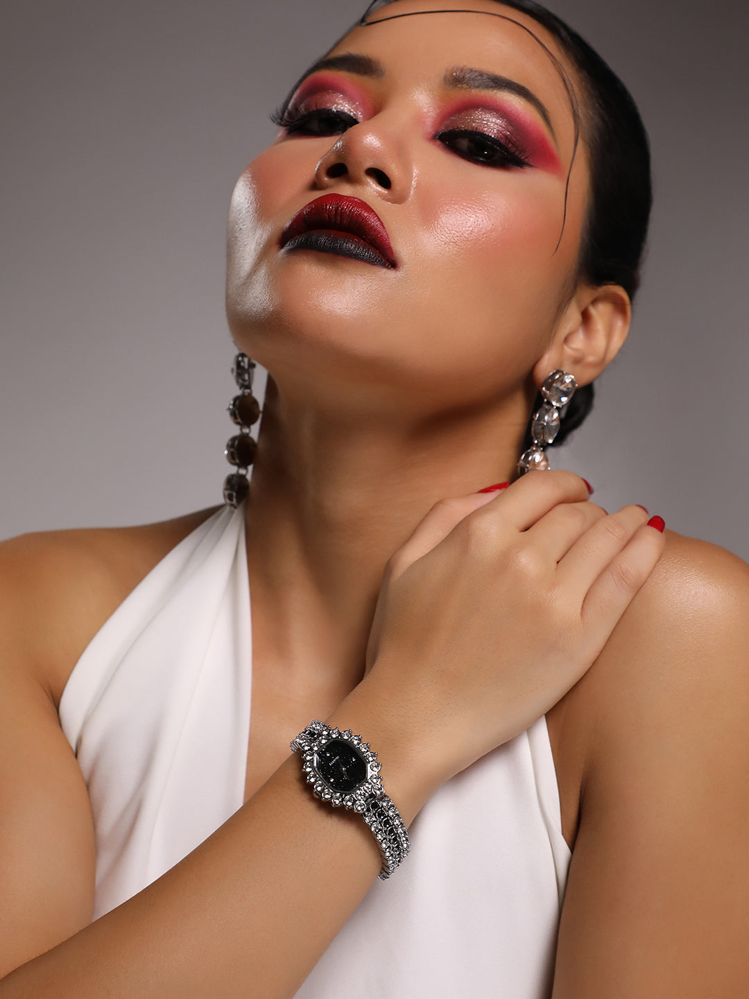 Embellished Block Oval Watch