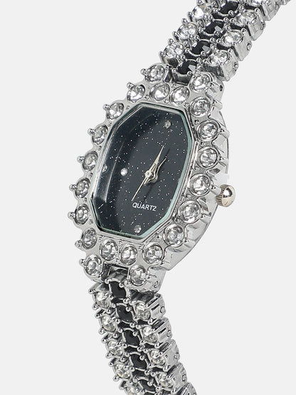 Embellished Block Oval Watch