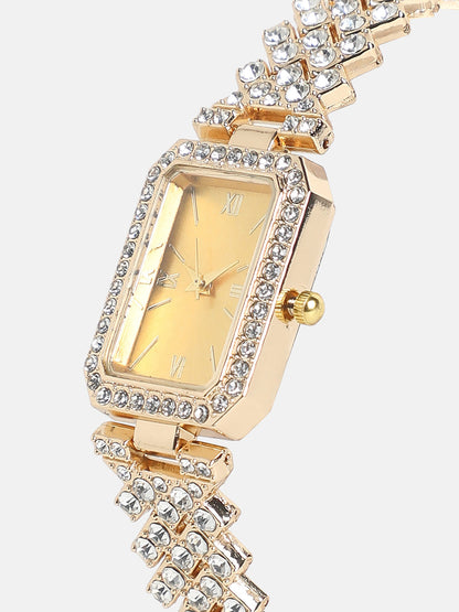 Embellished Rectangular Watch