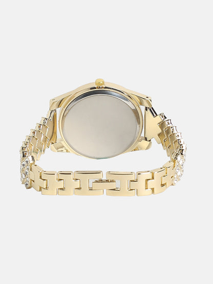 Embellished Contrast Round Watch