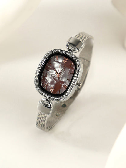 The Textured Square Watch - Charcoal Grey