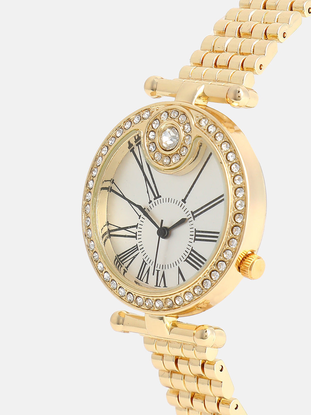 The Opulent Roman Round Watch - California Gold