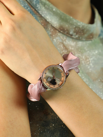The Scrunchie Heart Round Watch - Blush Pink