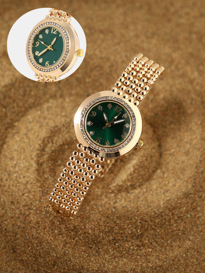The Dotted Round Watch - California Gold
