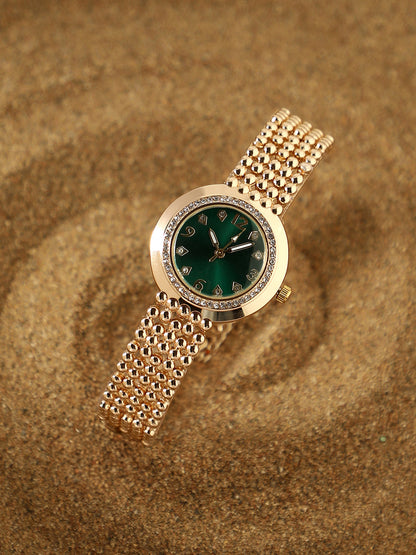 The Dotted Round Watch - California Gold