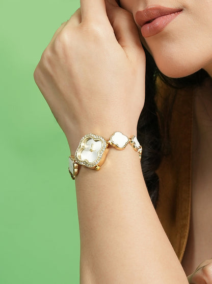 The Clover Watch - Ivory White