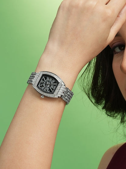 The Celestrial Oblong Watch - Crystal Silver