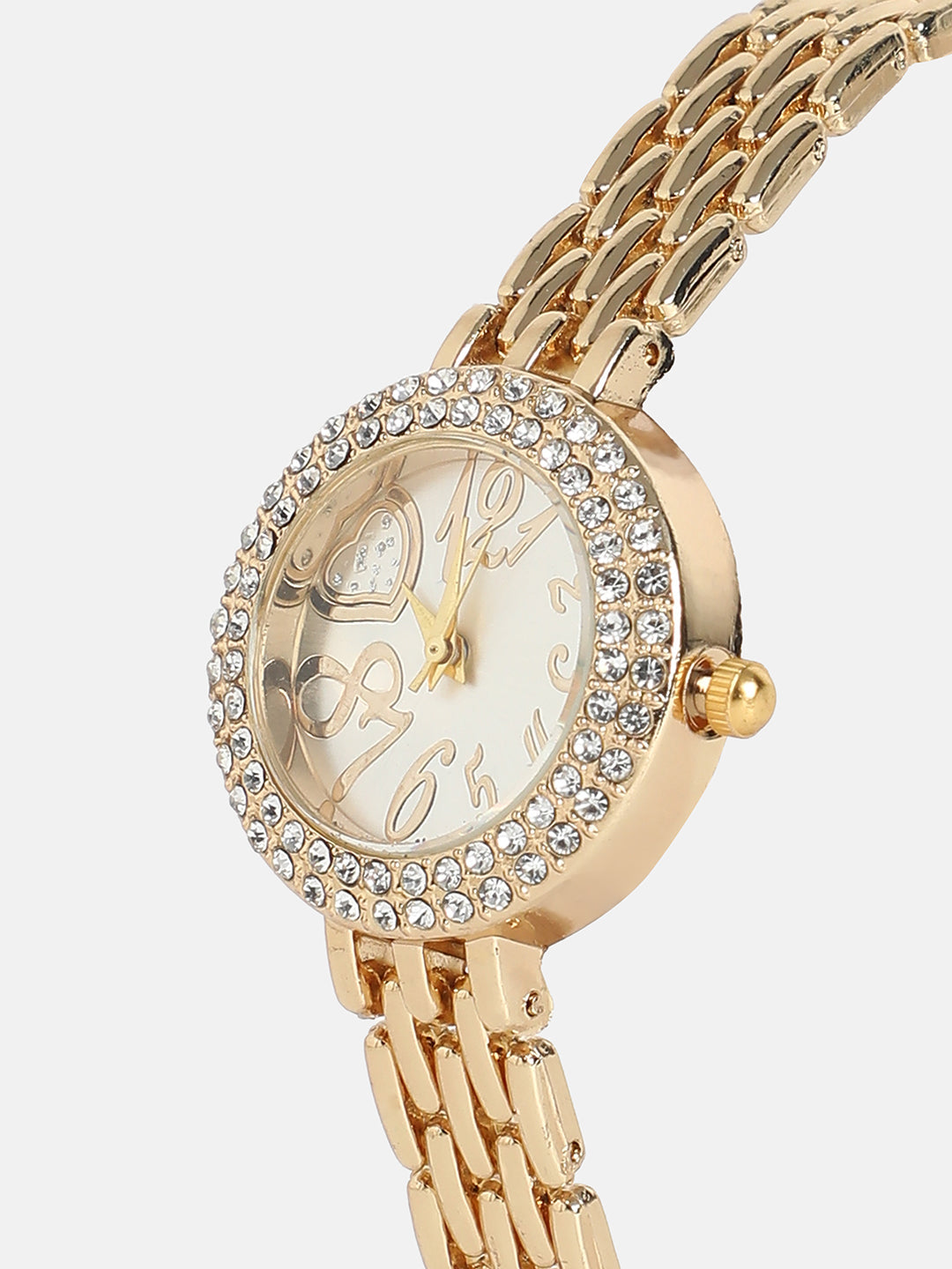 The Embellished Beads Of Rice Round Watch - California Gold