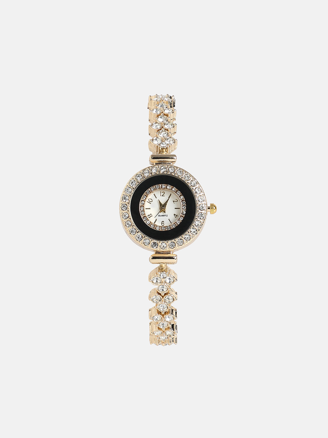 The Opulent Block Round Watch - Champayne Gold