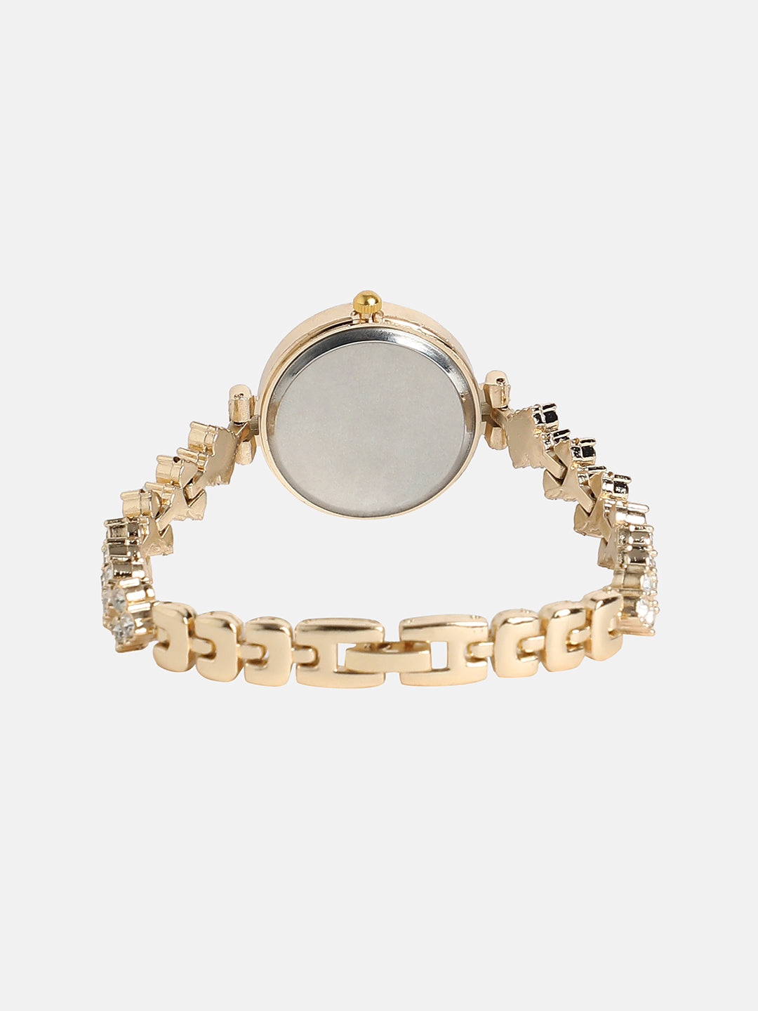 The Opulent Block Round Watch - Champayne Gold