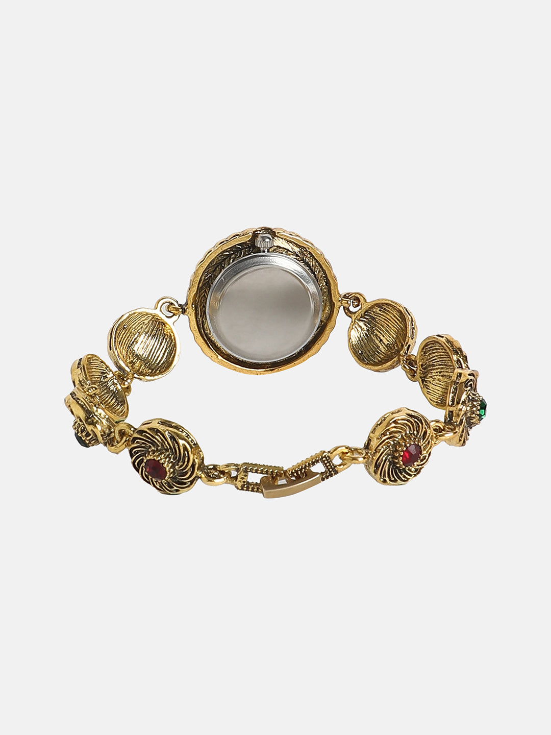 The Stone Swirl Round Watch - Antique Gold