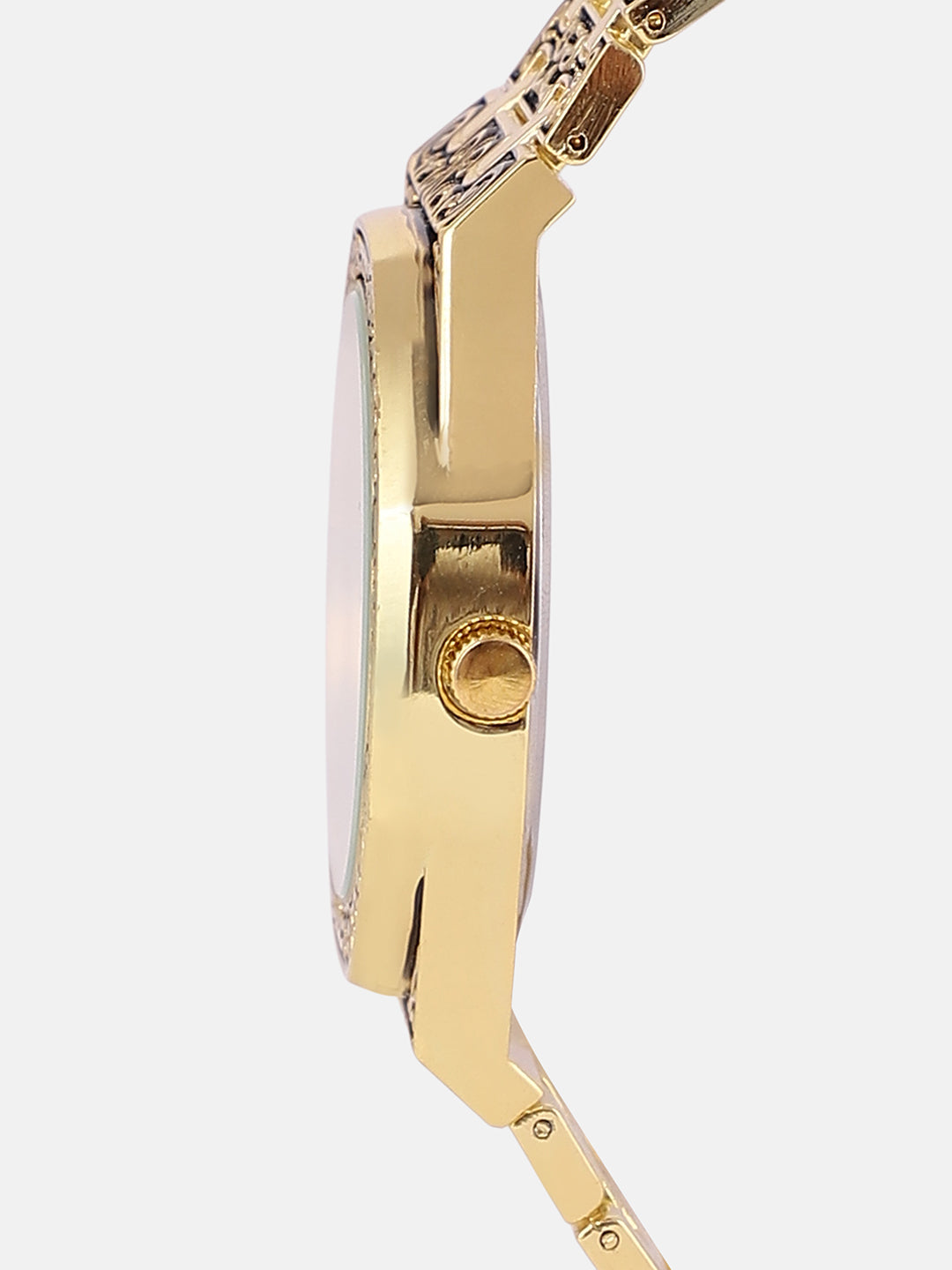 The Grecian Embossed Round Watch - California Gold