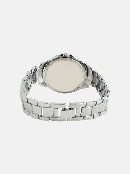 The Crystalized Round Watch - Metallic Silver
