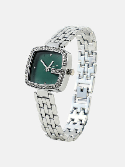 The Pavement Loop Square Watch - Metallic Silver