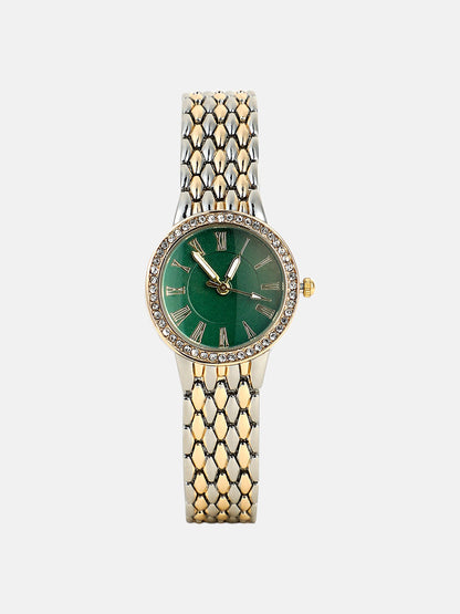 The Roman Venin Round Watch - Emerald Green