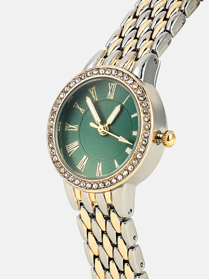 The Roman Venin Round Watch - Emerald Green