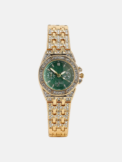 The Geneva H-Link Round Watch - Emerald Green