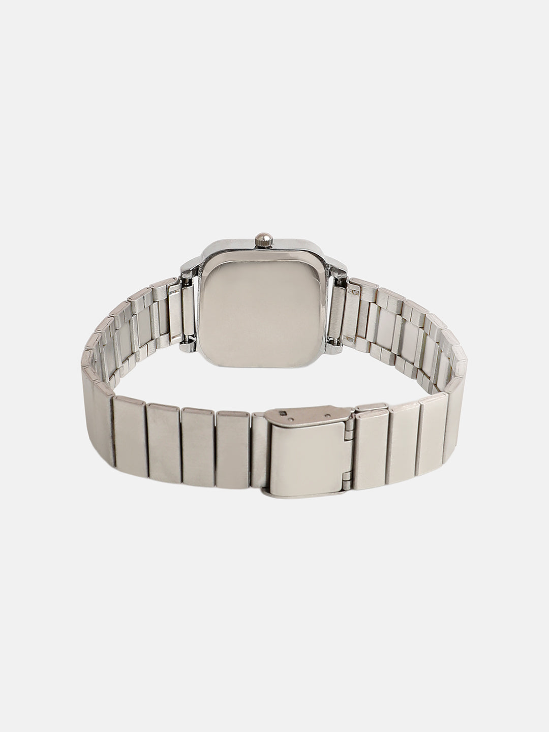 The Downtown Chain Square Watch - Metallic Silver