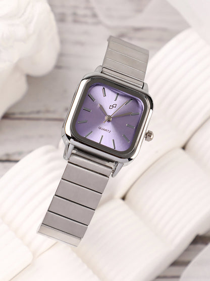 The Downtown Chain Square Watch - Iris Purple
