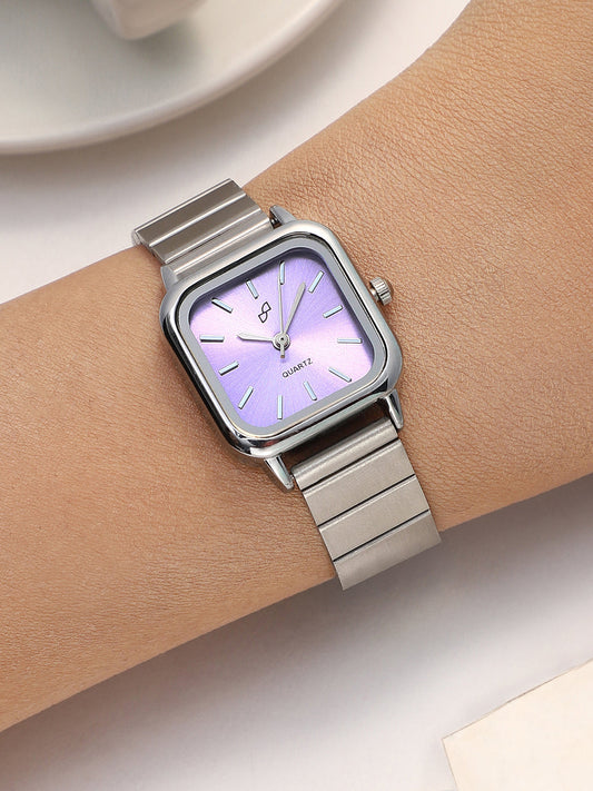 The Downtown Chain Square Watch - Iris Purple