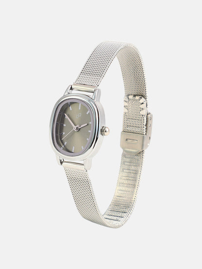 The Cosmopolis Mesh Rectangular Watch - Olive Green