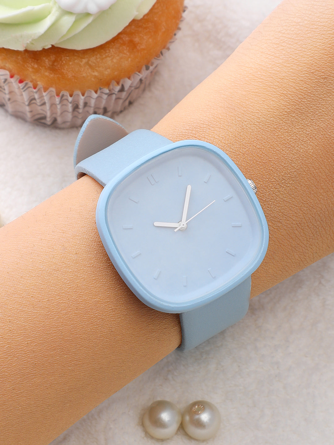 The Off-Duty Cushion Watch - Powder Blue
