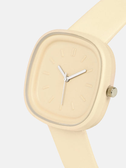 The Off-Duty Cushion Watch - Butter Yellow